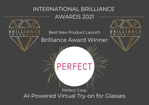 original Perfect Corp.’s AI and AR-Powered Virtual Try-On for Glasses Takes First Prize at International Brilliance Awards 2021 (Graphic: Business Wire)
