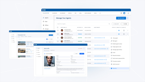 Placester agent manager lets you manage and automate all of your agents' website operations in one place—onboarding, offboarding, marketing support, and everything in between. (Graphic: Business Wire)