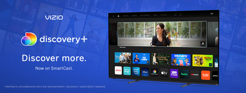 discovery+ Now on VIZIO SmartCast® (Graphic: Business Wire)