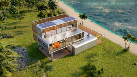 3D Render of Satoshi Island Modular Home (Graphic: Business Wire)