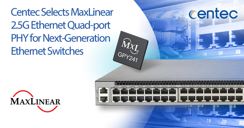 Centec selects MaxLinear 2.5G Ethernet Quad-port PHY for next-generation Ethernet switches (Graphic: Business Wire)