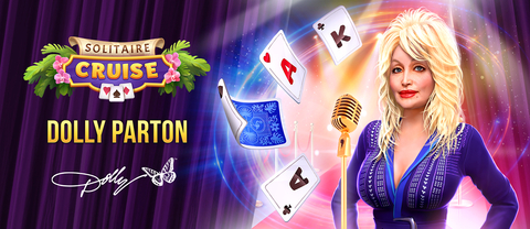 A digital Dolly Parton makes a guest appearance in Belka Games hit title Solitaire Cruise. (Image credit: Belka Games)