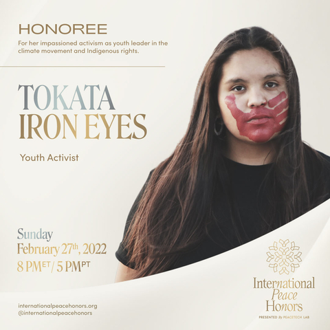 Activist Tokata Iron Eyes, 2022 International Peace Honoree. (Photo: Business Wire)