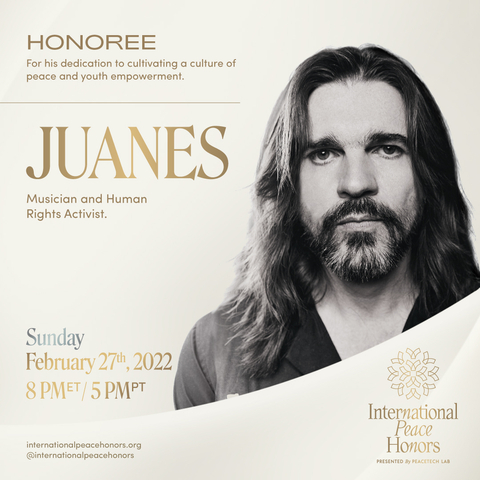 original Juanes, 2022 International Peace Honoree. (Graphic: Business Wire)