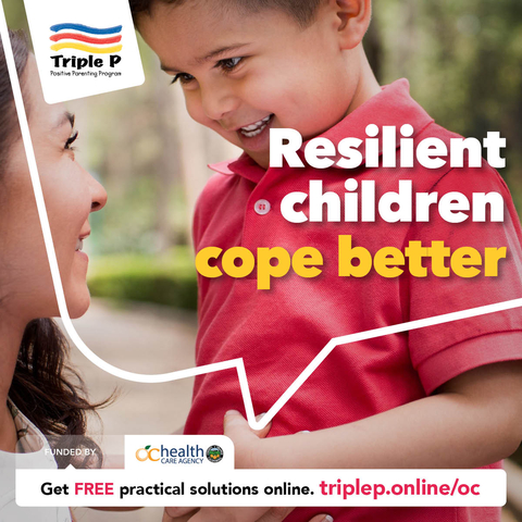 The Triple P - Positive Parenting Program® helps parents and caregivers of children ages 0-12 and teens better understand and support their children's emotional and developmental needs. You can access tools to communicate better, navigate emotional issues and equip your kids to handle life's challenges. Right now, this world-class program is available FREE in Orange County, and you can do it all online. (The program is also available in Spanish.) Help create the positive environment that supports healthy development and start your FREE online parenting course today: https://www.triplep-parenting.com/oc-en/triple-p/ (Photo: Business Wire)