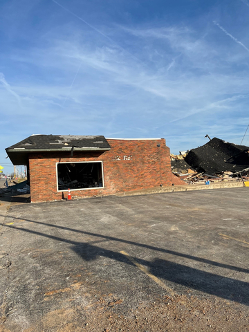 Buildings destroyed by tornadoes in Bowling Green, KY. Photo courtesy Jordan Clarke. (Photo: Business Wire)