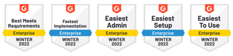 Winter 2022 G2 Badges Awarded to Alchemer (Graphic: Business Wire)