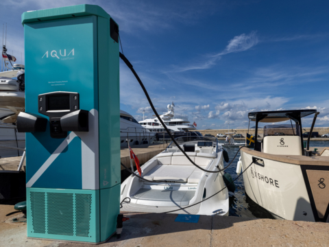 As the demand for marine charging infrastructure grows, Aqua is collaborating with Tritium, a global leader in DC fast charging hardware and software, to deliver the first global marine-specialised fast charging network. (Photo: Business Wire)