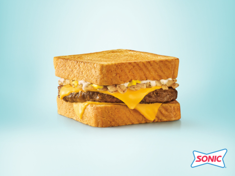 The SONIC® Patty Melt features a 100% pure seasoned beef patty, grilled onions, two slices of American cheese, mayo, and mustard – all packed between two thick, delectable slices of Texas Toast. (Photo: Business Wire)
