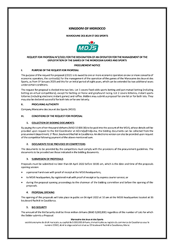 original Official tender in English (PDF: AETOSWire)