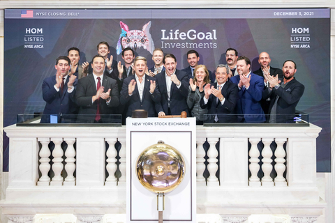 LifeGoal Investments rings the New York Stock Exchange (NYSE Arca Ticker: HOM) closing bell on December 3, 2021. (Photo: Business Wire)