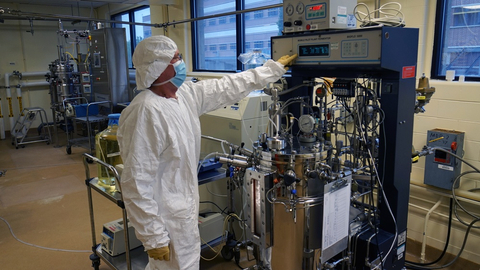 The Pilot Bioproduction Facility (PBF) is a cGMP-compliant pharmaceutical manufacturing facility located in Silver Spring, MD, at the Walter Reed Army Institute of Research. The PBF completed extensive renovations in 2020. (U.S. Army photo by Mike Walter)