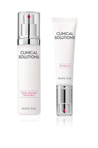 Launched Clinical Solutions™ skincare which consists of Mary Kay Clinical Solutions™ Retinol 0.5 and Mary Kay Clinical Solutions™ Calm + Restore Facial Milk (Photo: Mary Kay Inc.)
