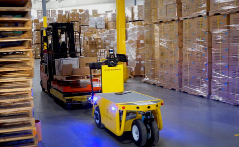 Cyngn’s AV technology integrated into Columbia’s Stockchaser in action at GLF’s fulfillment center in Las Vegas. Source: Cyngn