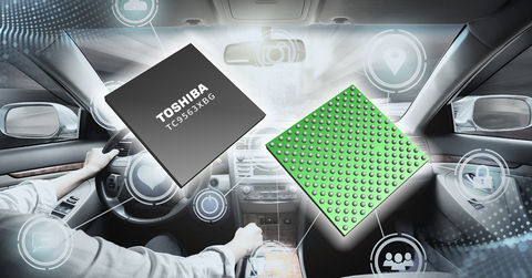 Toshiba: an Ethernet bridge IC ?TC9563XBG? which provides support for 10Gbps communications in automotive information communications systems and industrial equipment. (Graphic: Business Wire)