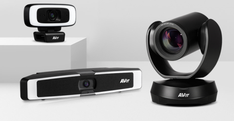 AVer video conferencing products certified for Microsoft Teams - (Left to Right) CAM130 4K camera, VB130 enterprise-grade USB video bar, and the CAM520 Pro2 an enterprise-grade conference camera. (Photo: Business Wire)