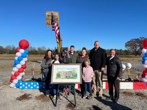 U.S. Army Specialist Christopher Lewis and his family have officially broken ground on their future home in the Rucker Landing community by Centex in Murfreesboro. (Photo: Business Wire)