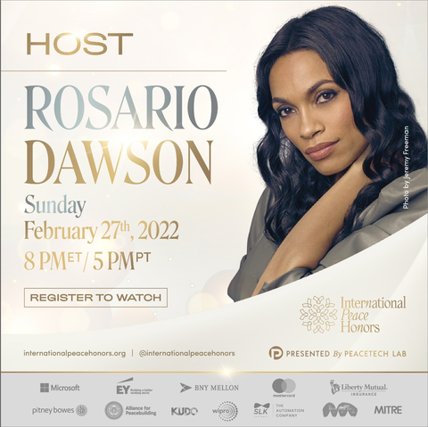 Rosario Dawson, Host, 2022 International Peace Honors (Photo: Business Wire)