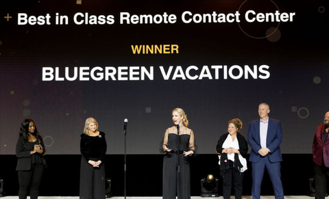 Bluegreen Vacations’ Club Services Team Accept “Best-in-Class Remote Contact Center" Award at the CCW Excellence Awards Ceremony in Las Vegas (Photo: Business Wire)