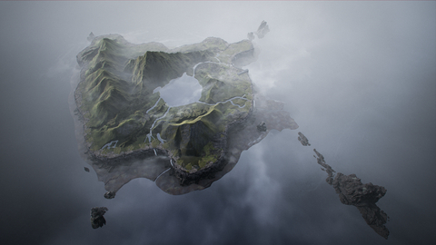 Cornerstone.land, a photorealistic metaverse featuring 100 virtual land parcels on a volcanic island, will be sold exclusively through the FUNGI platform as NFTs. (Graphic: Business Wire)