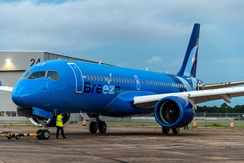 Breeze Airways is adding its new Airbus A220 aircraft to some existing routes ahead of announcing new longer routes for the aircraft type (Photo: Business Wire)