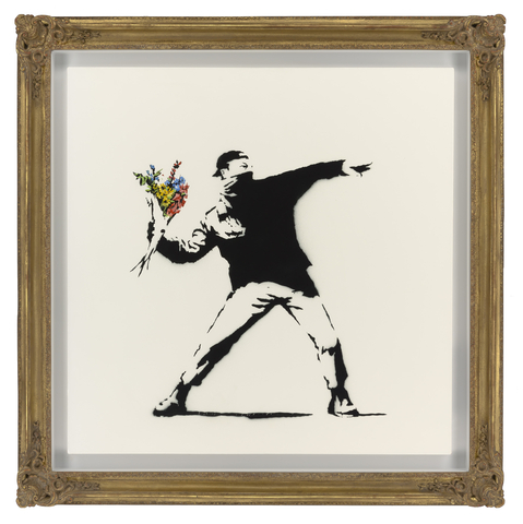 Banksy’s iconic 2005 work, “Love is in the Air” is first to be Particalized (Photo: Business Wire)
