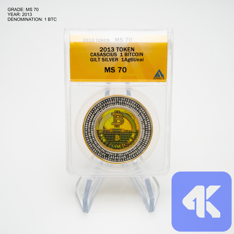 The 1 BTC Casascius coin that was sold. (Photo: Business Wire)