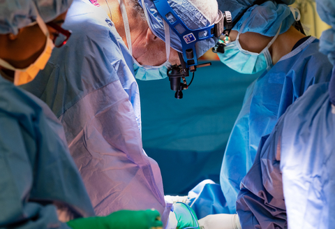 original Cardiothoracic surgical team at Sandra Atlas Bass Heart Hospital performs open-heart surgery. Photo credit: Northwell Health