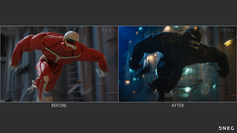 DNEG to become the only pure-play publicly traded visual effects and animation company. See its “before and after” VFX work on “Venom: Let There Be Carnage” Image Courtesy of DNEG © 2021 Sony Pictures Entertainment. All Rights Reserved.