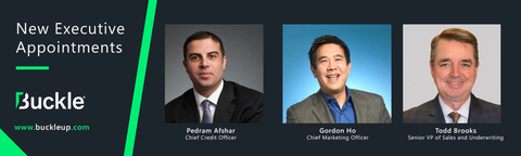 Buckle personnel appointments: Pedram Afshar, Gordon Ho, Todd Brooks (Photo: Business Wire)
