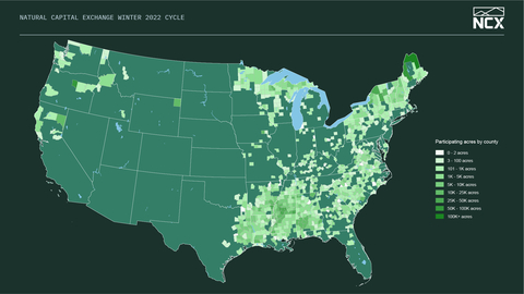 Natural Capital Exchange Winter 2022 Cycle Participation (Graphic: Business Wire)