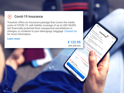 thumbnail Travelner offers insurance package that covers medical expenses for COVID-19, SARS-CoV-2, and any mutation or variation of SARS-CoV-2 (Photo: Business Wire)