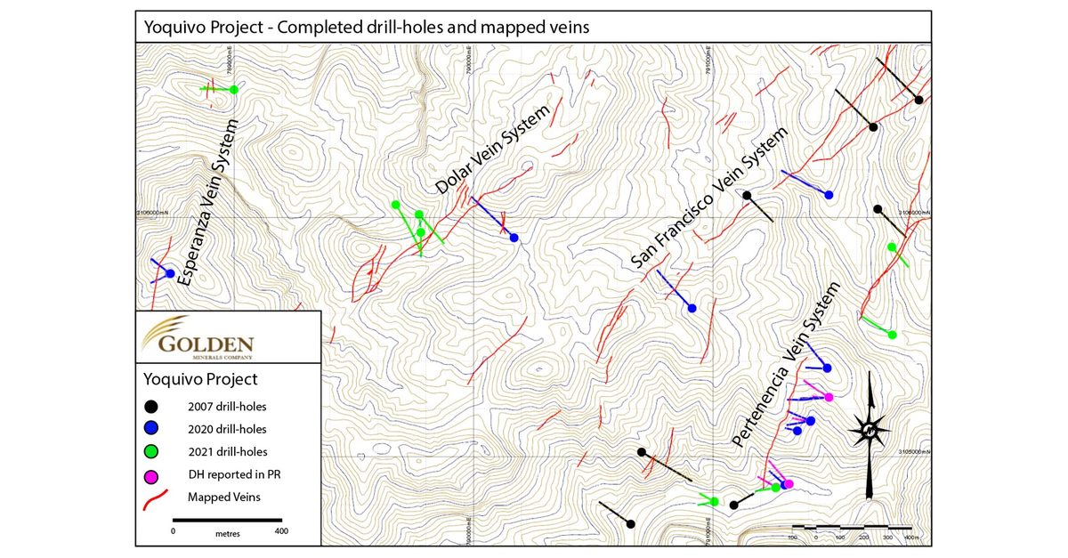 Golden Minerals perfora 1,5m con ley de 4,02 g/t Au y 1.473,2 g/t Ag en Yoquivo