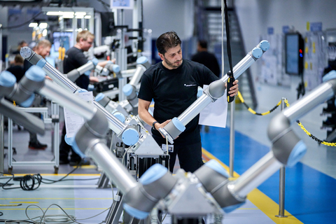Universal Robots are manufactured at the company headquarters in Denmark where production teams broke internal records for number of cobots built in a single week. (Photo: Business Wire)