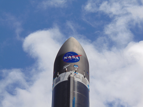 original Rocket Lab Electron Launch Vehicle Featuring NASA Meatball (Photo: Business Wire)