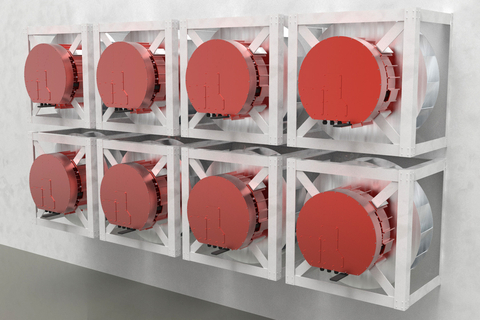 Infinitum Electric motors in a fan array. (Photo: Business Wire)