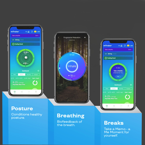 In appreciation to those on the pandemic's frontlines, obVus Solutions is offering 1-year of free access to its award-winning minder wellness iOS app. The minder app is designed to manage mindful well-being and relieve stress utilizing a gamified environment and sensory cues. minder prompts users to build mindfulness through breathing, posture, journaling and beneficial breaks, called “ME/Mos” (“me” moments). The effort launches February 1st through March 31st 2022. (Photo: Business Wire)