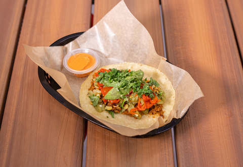 The MoFaux ain’t no poser! Torchy's newest plant-based taco is made with Cowboy-Style Beyond Beef®, avocado, green chiles, grilled corn, peppadew peppers and Diablo Sauce on a corn tortilla. (Photo Credit: Torchy's Tacos)