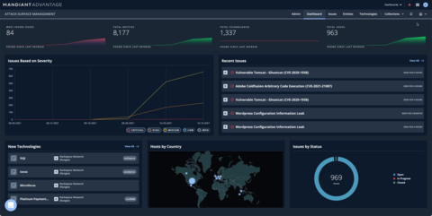 Mandiant Advantage Attack Surface Management dashboard (Graphic: Business Wire)