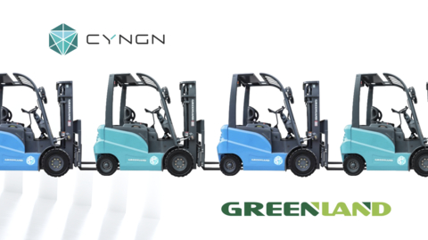Cyngn and Greenland Technologies have entered into a strategic partnership to bring self-driving vehicle capabilities to Greenland forklifts. Source: Cyngn