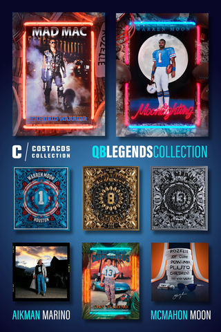 The Costacos Collection has partnered with Troy Aikman, Warren Moon, Jim McMahon, and Dan Marino for the QB Legends Collection (Graphic: Business Wire)