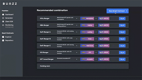 Developing DApp with the Bunzz GUI. (Graphic: Business Wire)