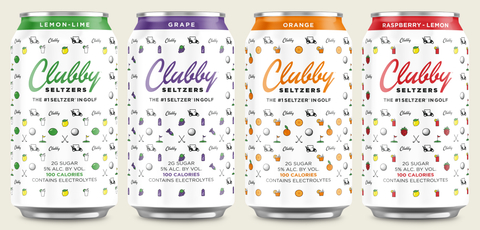 original Clubby Seltzers will soon be expanding its flavor line-up to a foursome variety pack, including the original lemon-lime, grape, orange, and raspberry-lemon flavors. Each Clubby Seltzers flavor contains electrolytes and only 100 calories, 2g sugar and 5% ABV. (Photo: Business Wire)