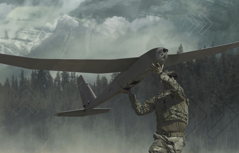 Puma LE weighs only 23.5 pounds (10.7 kilograms) and is launchable by hand or bungee, making it easy to deploy and recover in any environment. (Image: AeroVironment, Inc.)