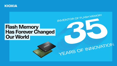 KIOXIA commemorates the 35th anniversary of the invention of NAND flash memory - a technology that has changed the way we live, work and play. (Graphic: Business Wire)
