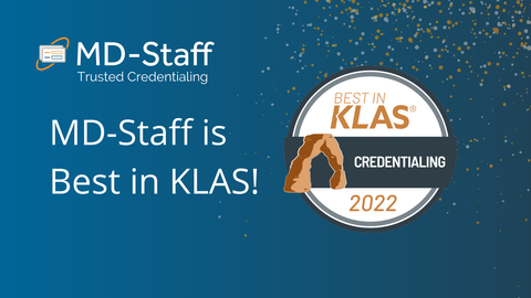 MD-Staff is named 2022 Category Leader in Credentialing by KLAS Research (Graphic: Business Wire)