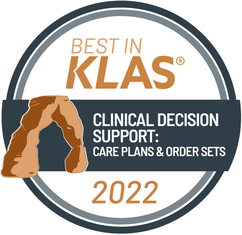 2022 Best in KLAS - Clinical Decision Support: Care Plans & Order Sets badge (Graphic: Business Wire)
