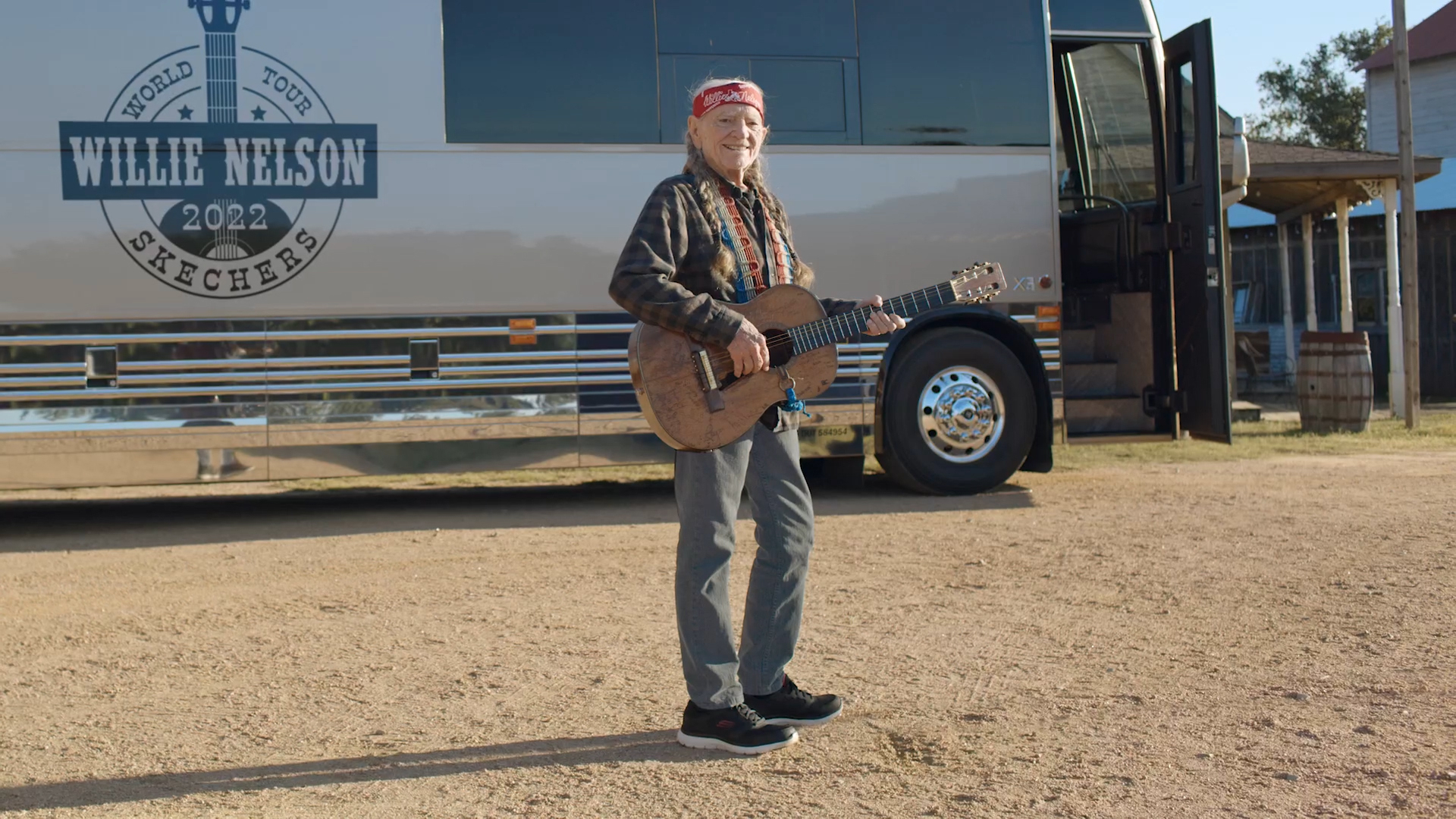 One of the all-time-greats in music, Willie Nelson, brings his iconic song "On the Road Again" to Skechers in Super Bowl commercial.