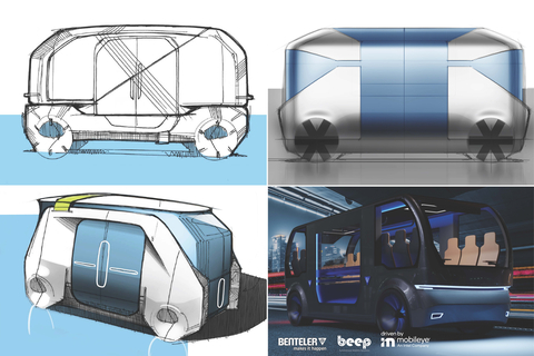 Benteler EV Systems, Beep Inc. and Mobileye on Feb. 14, 2022, announced a strategic collaboration to develop and deploy automotive-grade, fully electric and autonomous movers across public and private communities in North America. (Credit: ©Benteler)