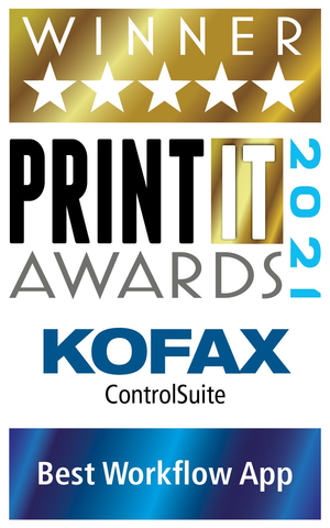Kofax ControlSuite Wins PrintIT Award for Best App Second Year in a Row (Graphic: Business Wire)